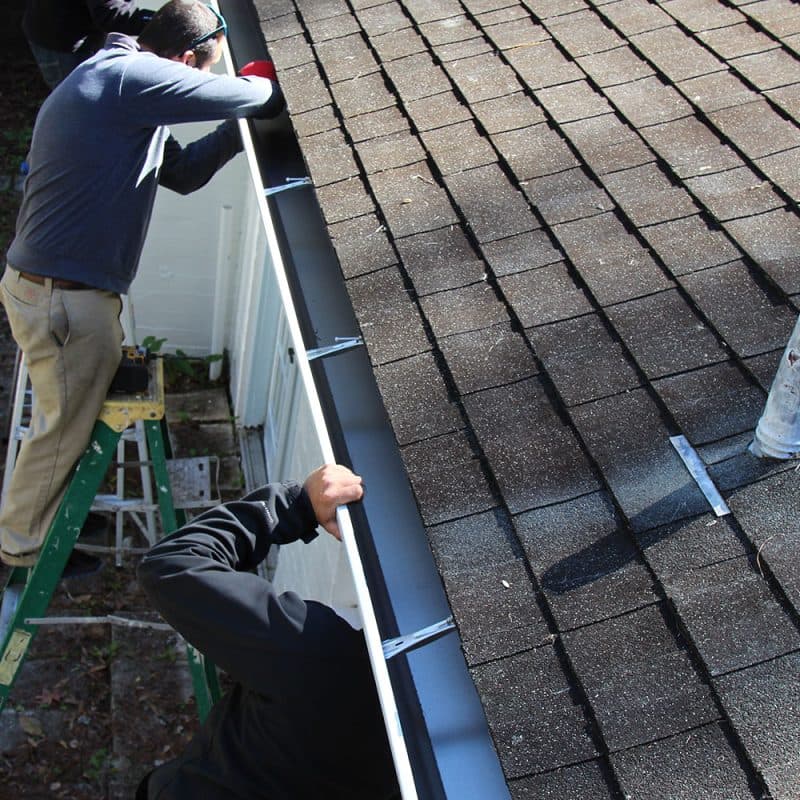 Gutter installation by Wind Proof Roofing